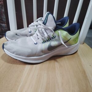 Nike White and Green Running Shoes